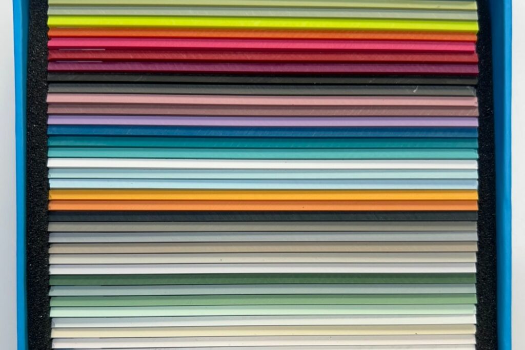 Samples of all colours of cladding available